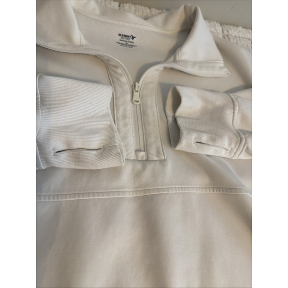 Old Navy Womens XL White Fleece Sweatshirt Athleisure Sporty Casual Cozy Basic - Picture 5 of 11